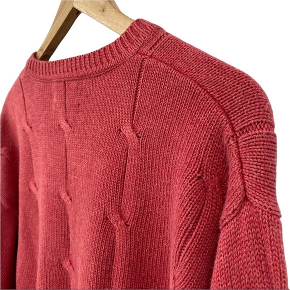 Talbots Mens Pima Cotton Crewneck Sweater Size Large Coral Orange - Picture 8 of 16